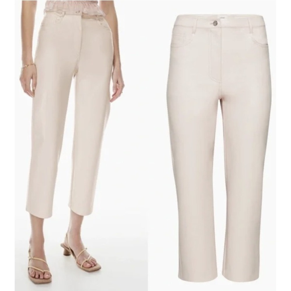 Wilfred faux leather crop pants Size 2 Melina Crop "Vin Gris" Mob Wife Aesthetic